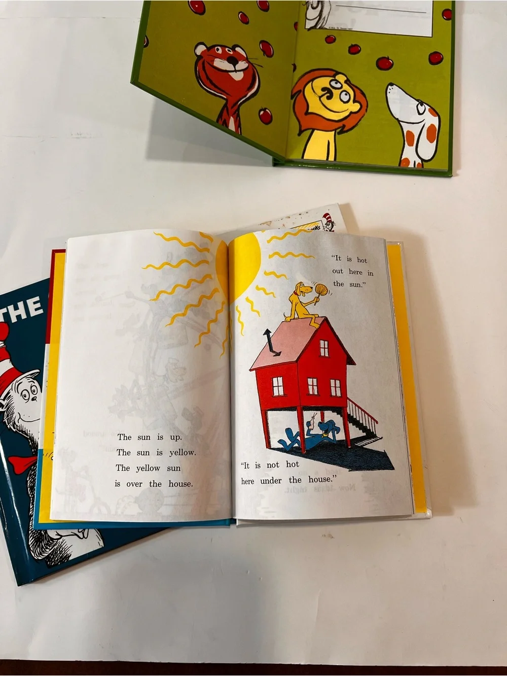 Dr. Seuss Blue Cat in the Hat & Green Ten Apples Up On Top! Book Lot of 4